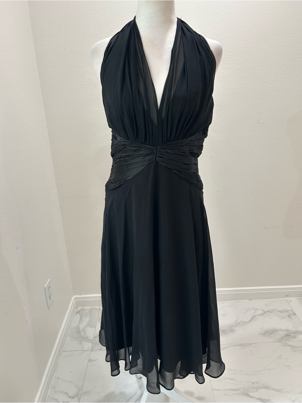 Maggy London Vintage Black Halter Cocktail Dress, Size 8